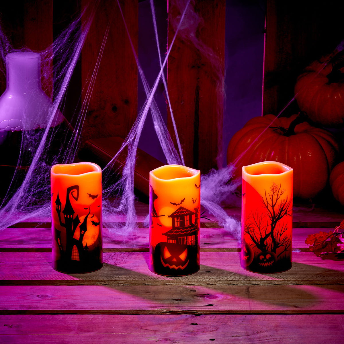 LED Flameless Wax Halloween Candles Collection