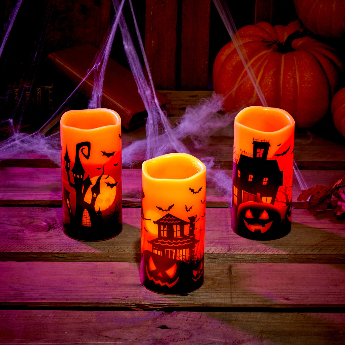 LED Flameless Wax Halloween Candles Collection