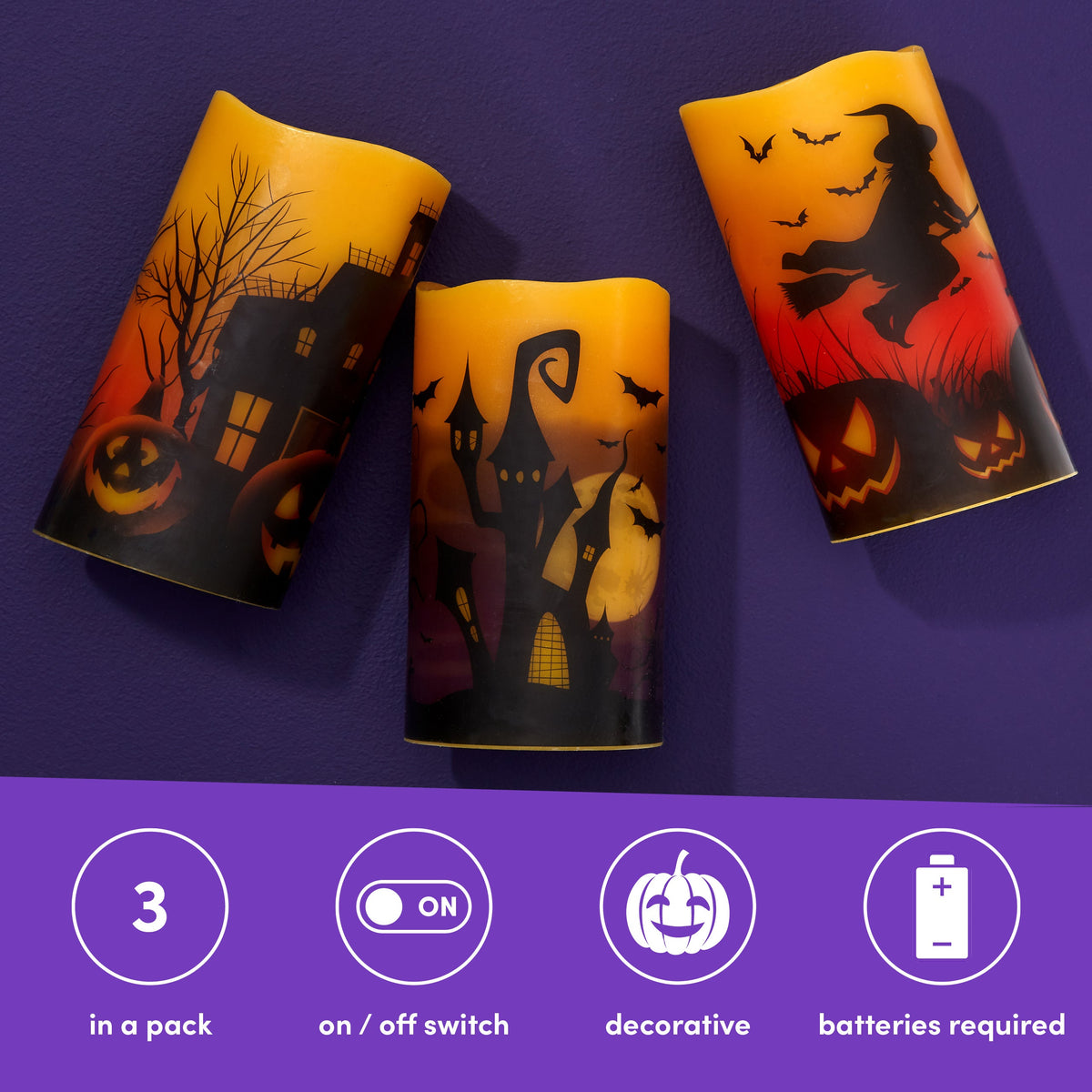LED Flameless Wax Halloween Candles Collection