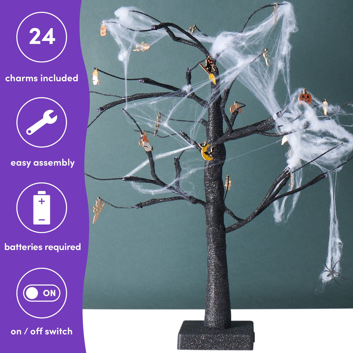 Spooky LED Halloween Tree Decoration Including Cobwebs