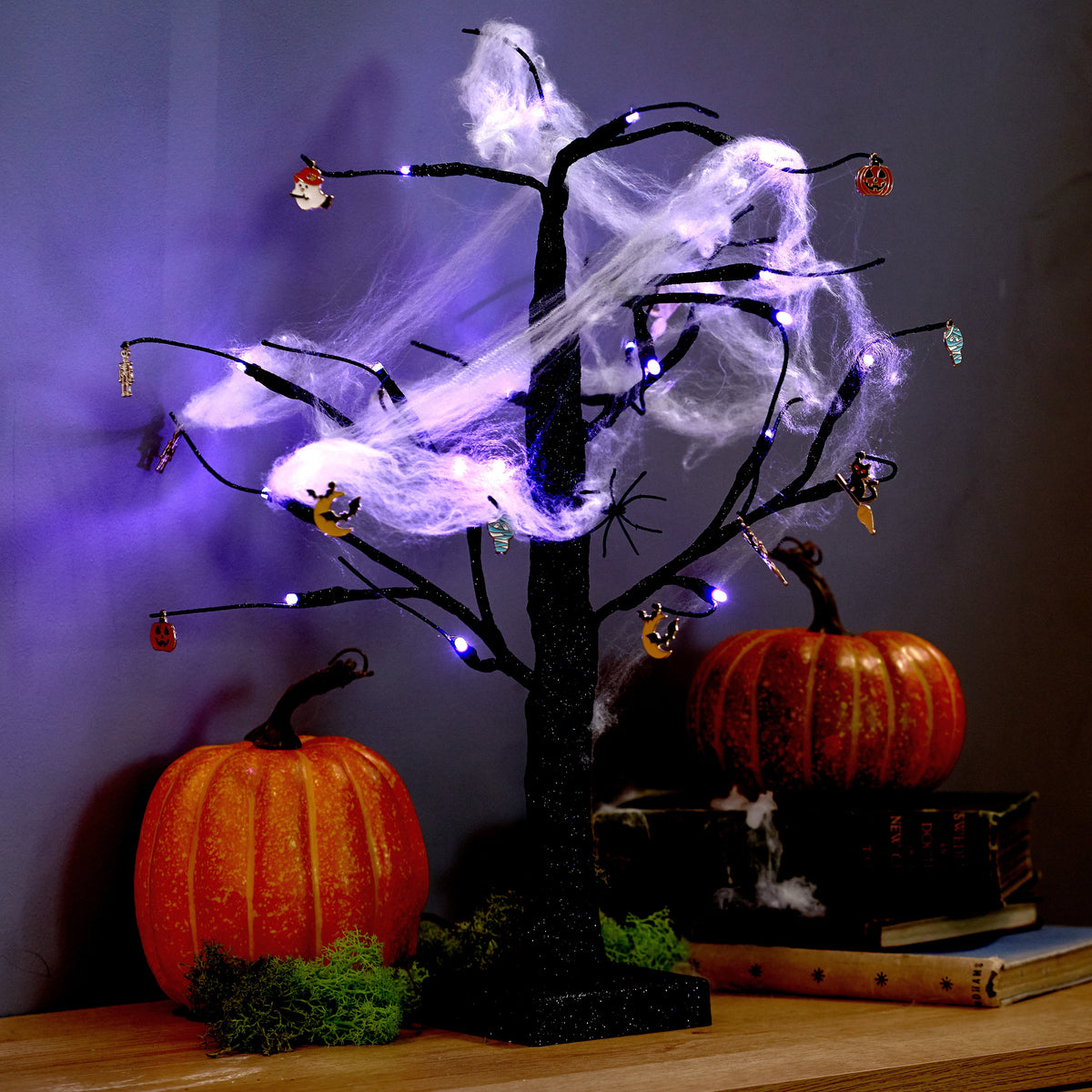Spooky LED Halloween Tree Decoration Including Cobwebs