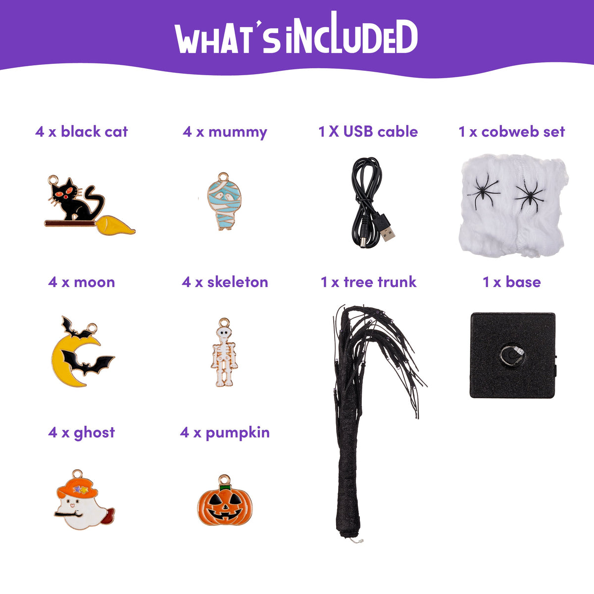 Spooky LED Halloween Tree Decoration Including Cobwebs