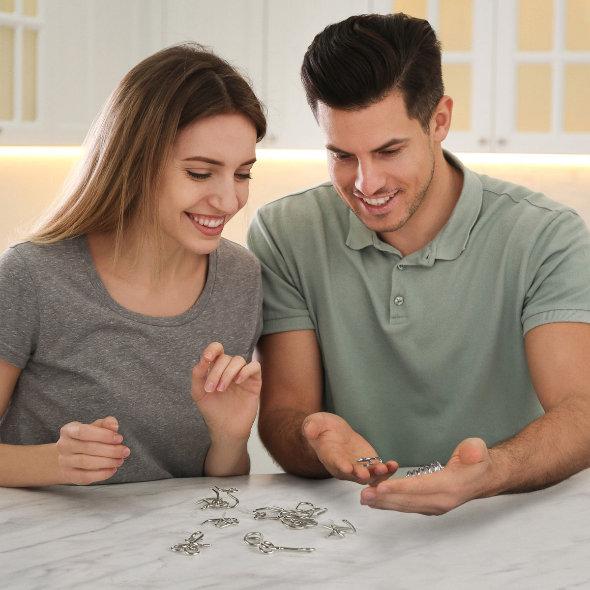 Metal Brain Teaser Puzzles Set