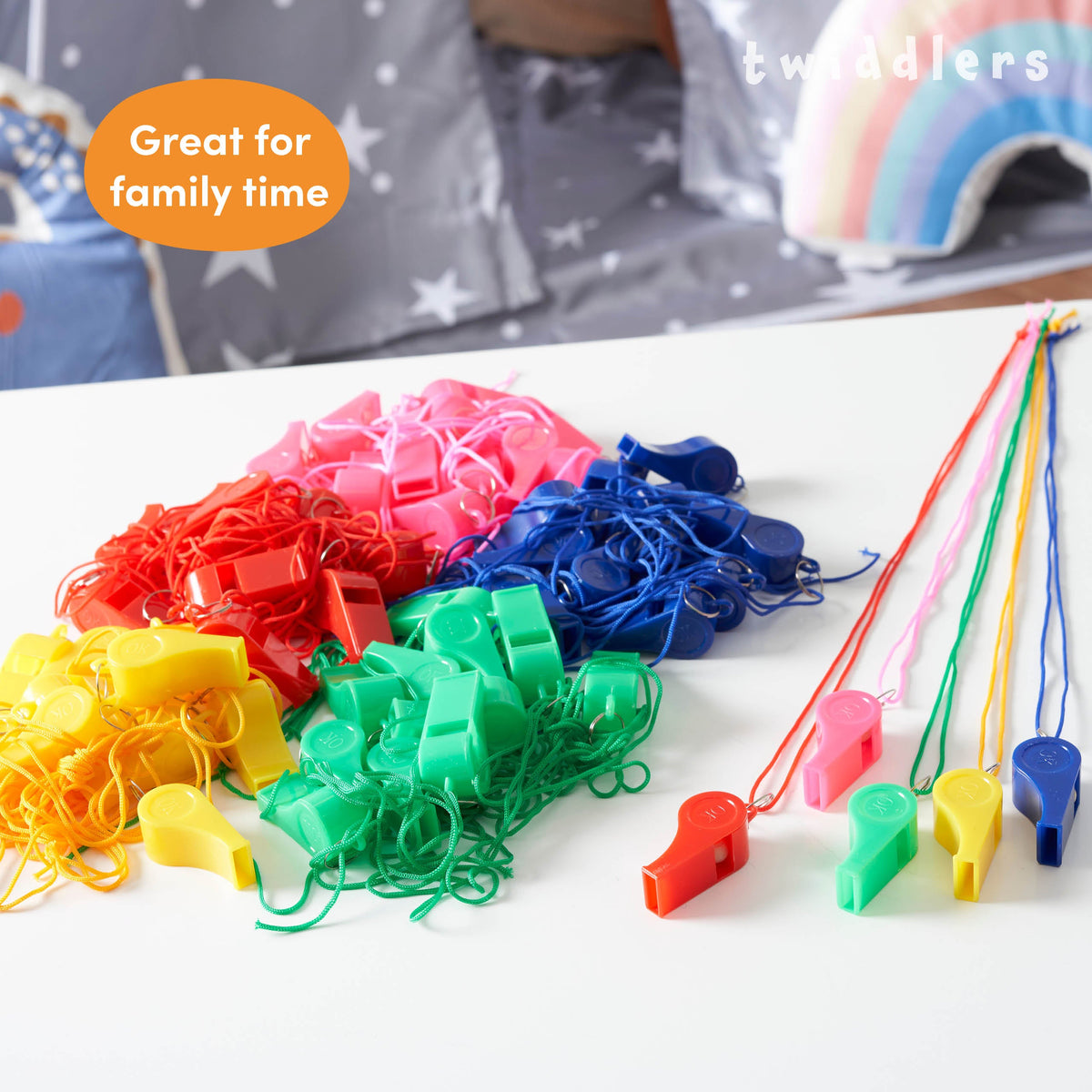 Sports Whistles with Lanyards – Colourful