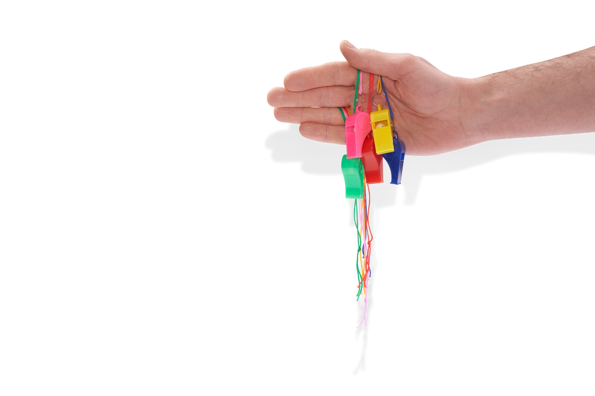 Sports Whistles with Lanyards – Colourful