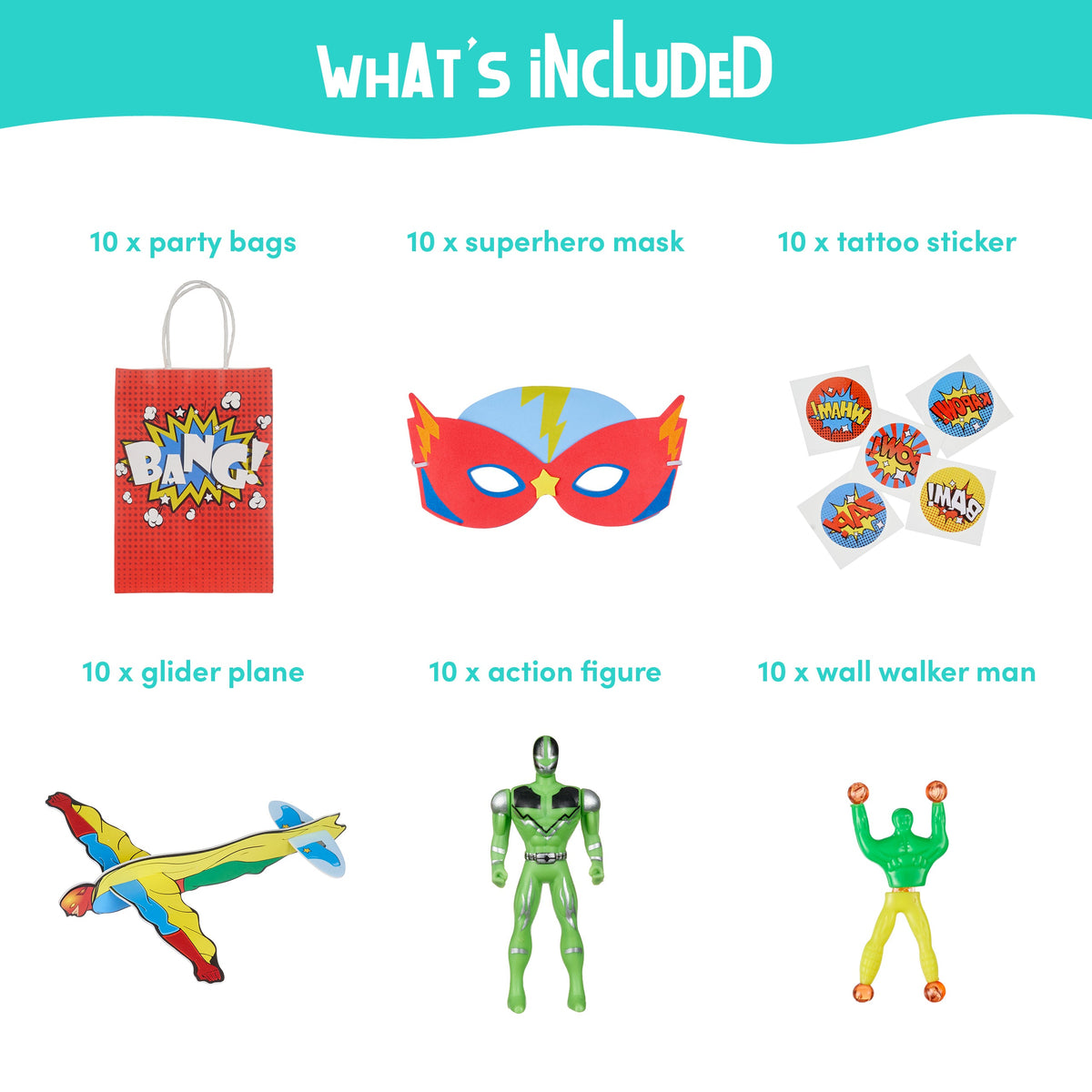 Prefilled Superhero Party Bags Set