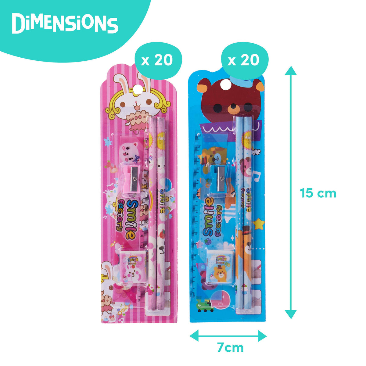 40 Stationery Sets (20 Pink & 20 Blue) Collection
