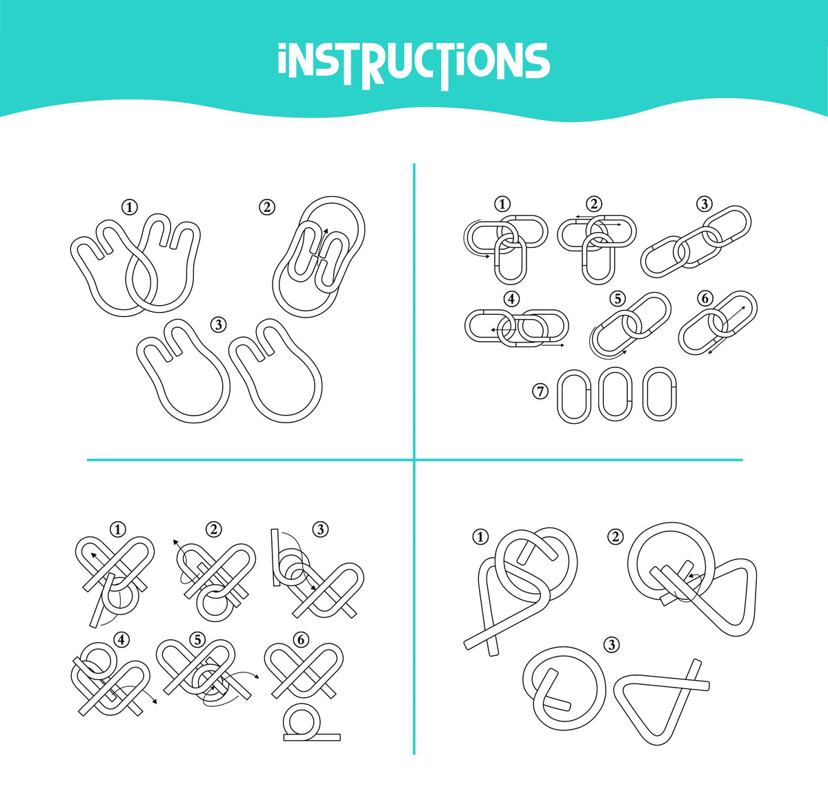 Metal Brain Teaser Puzzles Set