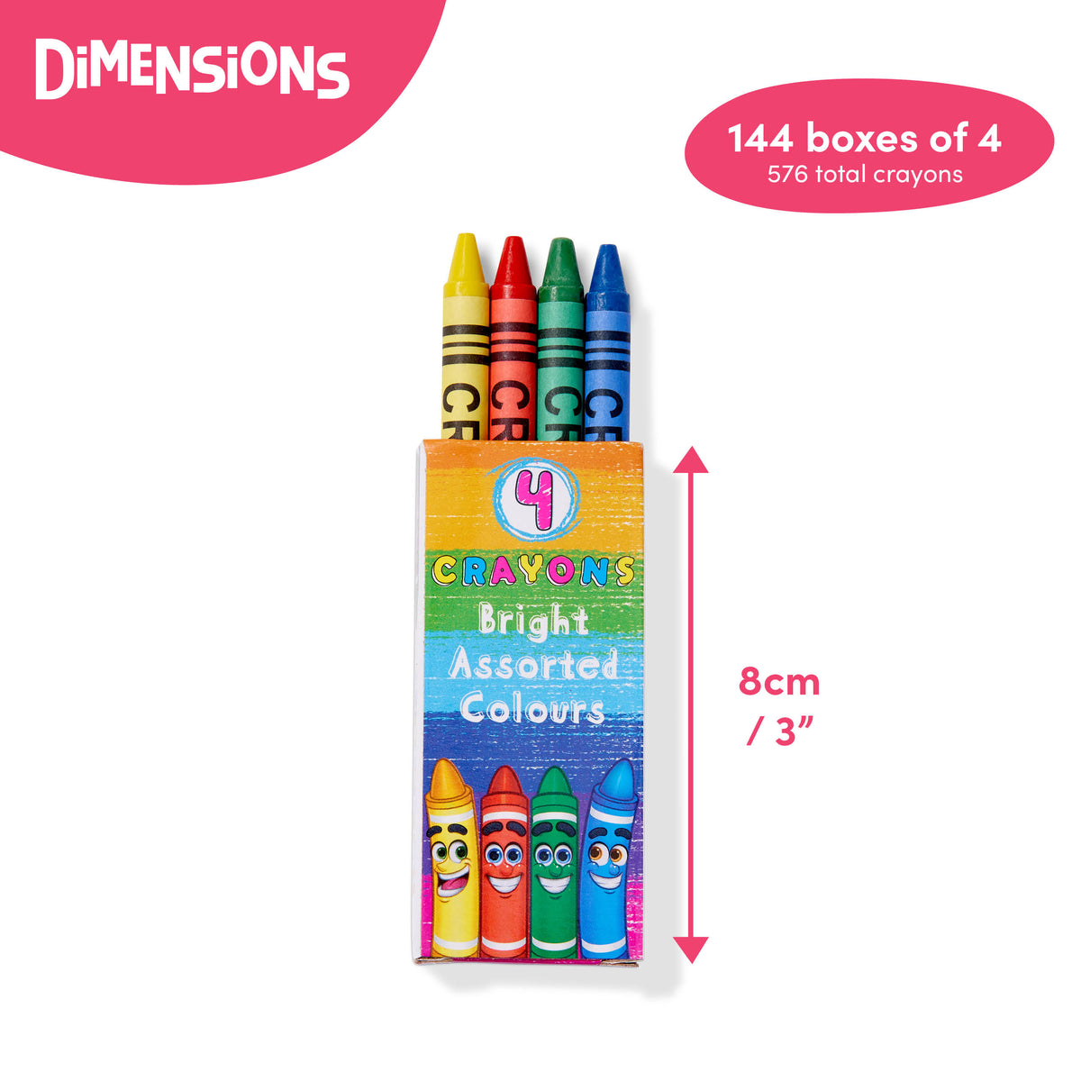 Wax Colouring Crayons (Packs of 4) – Mini