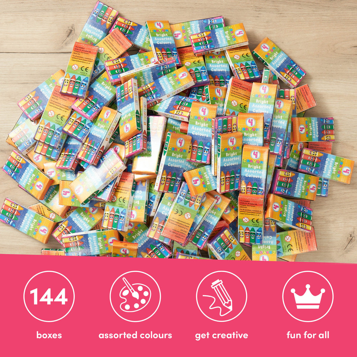 Wax Colouring Crayons (Packs of 4) – Mini
