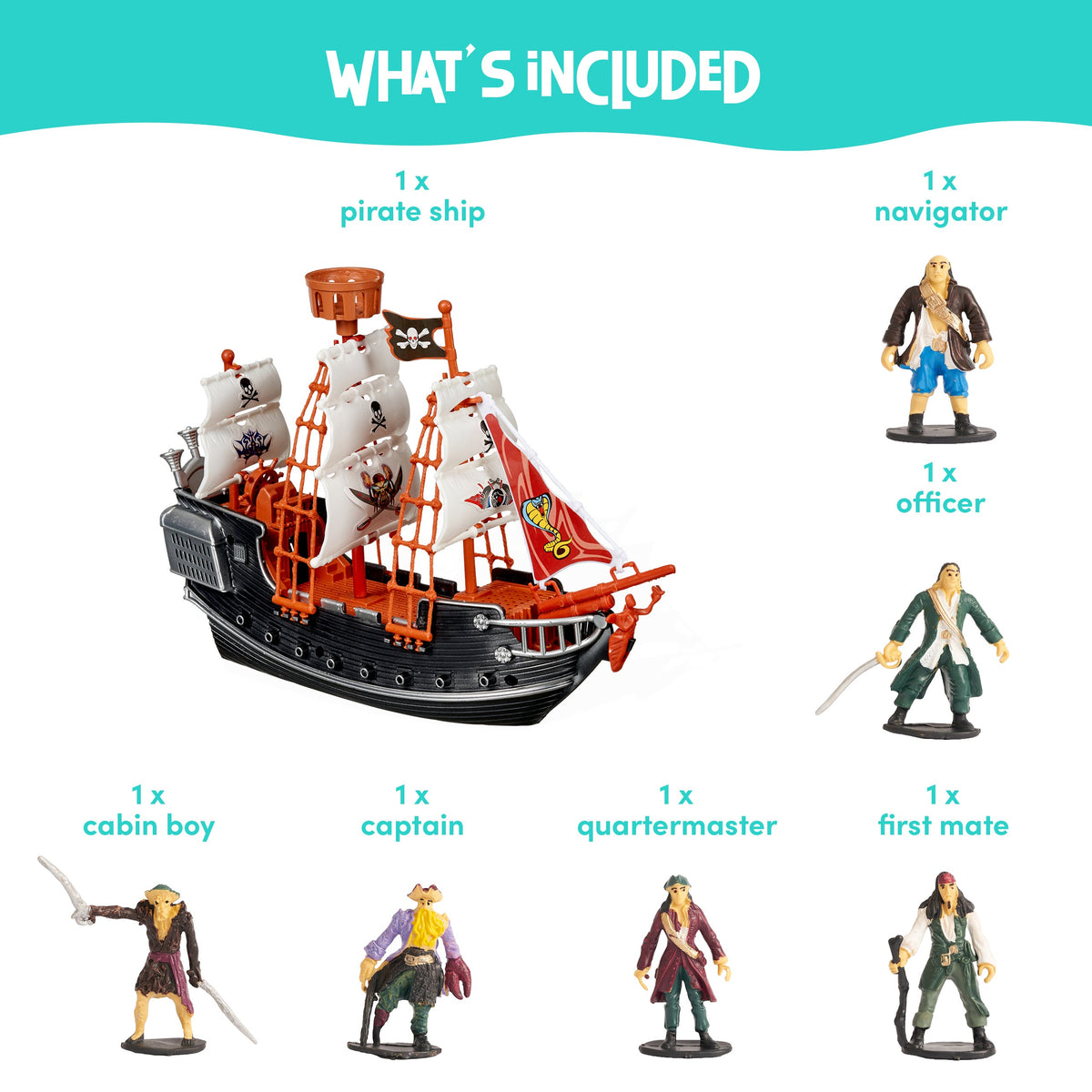 Pirate Ship Set Including Pirate Figures