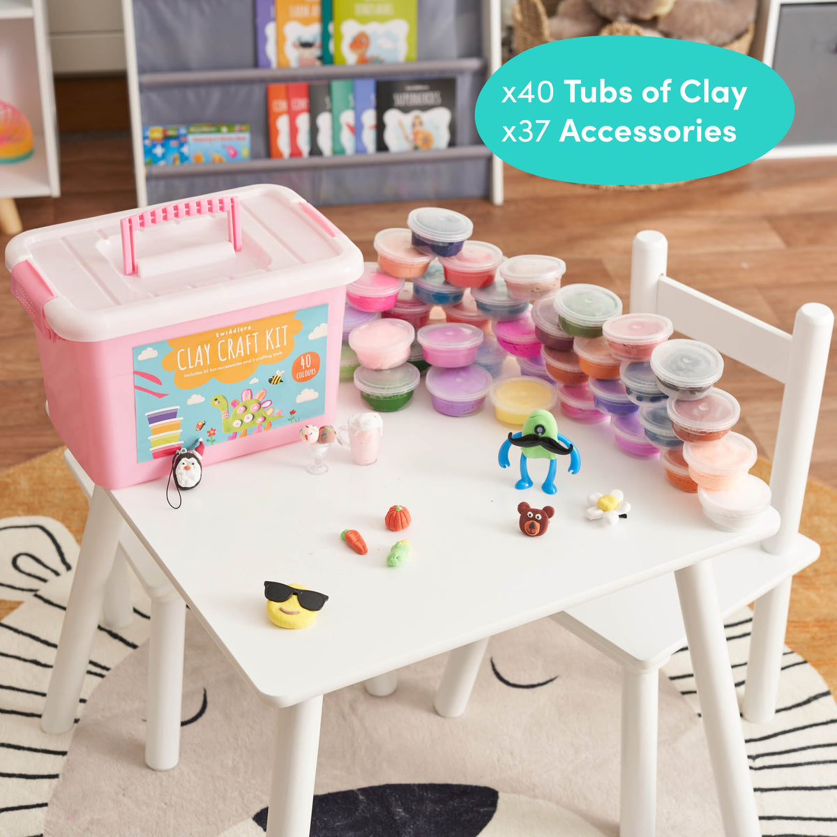 Clay Craft Kit Including 40 Tubs of Clay