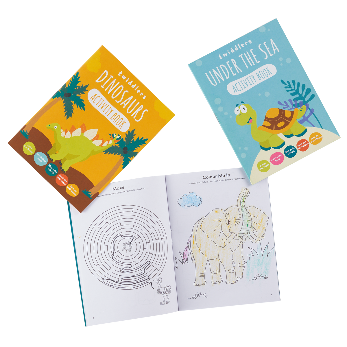 Wildlife & Dinosaurs Activity Colouring Books Set