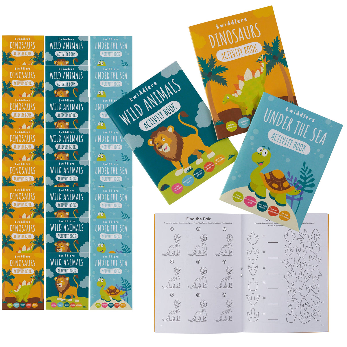 Wildlife & Dinosaurs Activity Colouring Books Set