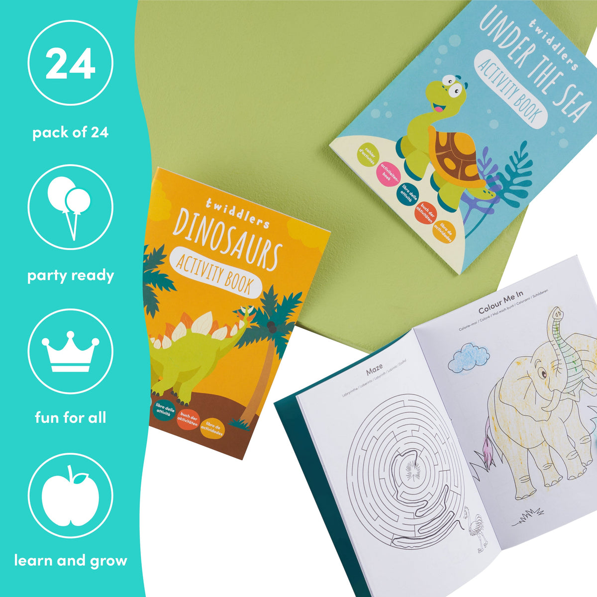 Wildlife & Dinosaurs Activity Colouring Books Set