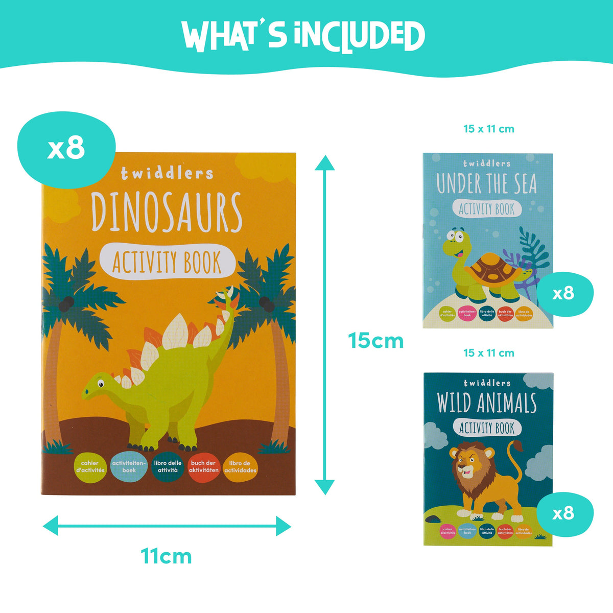 Wildlife & Dinosaurs Activity Colouring Books Set