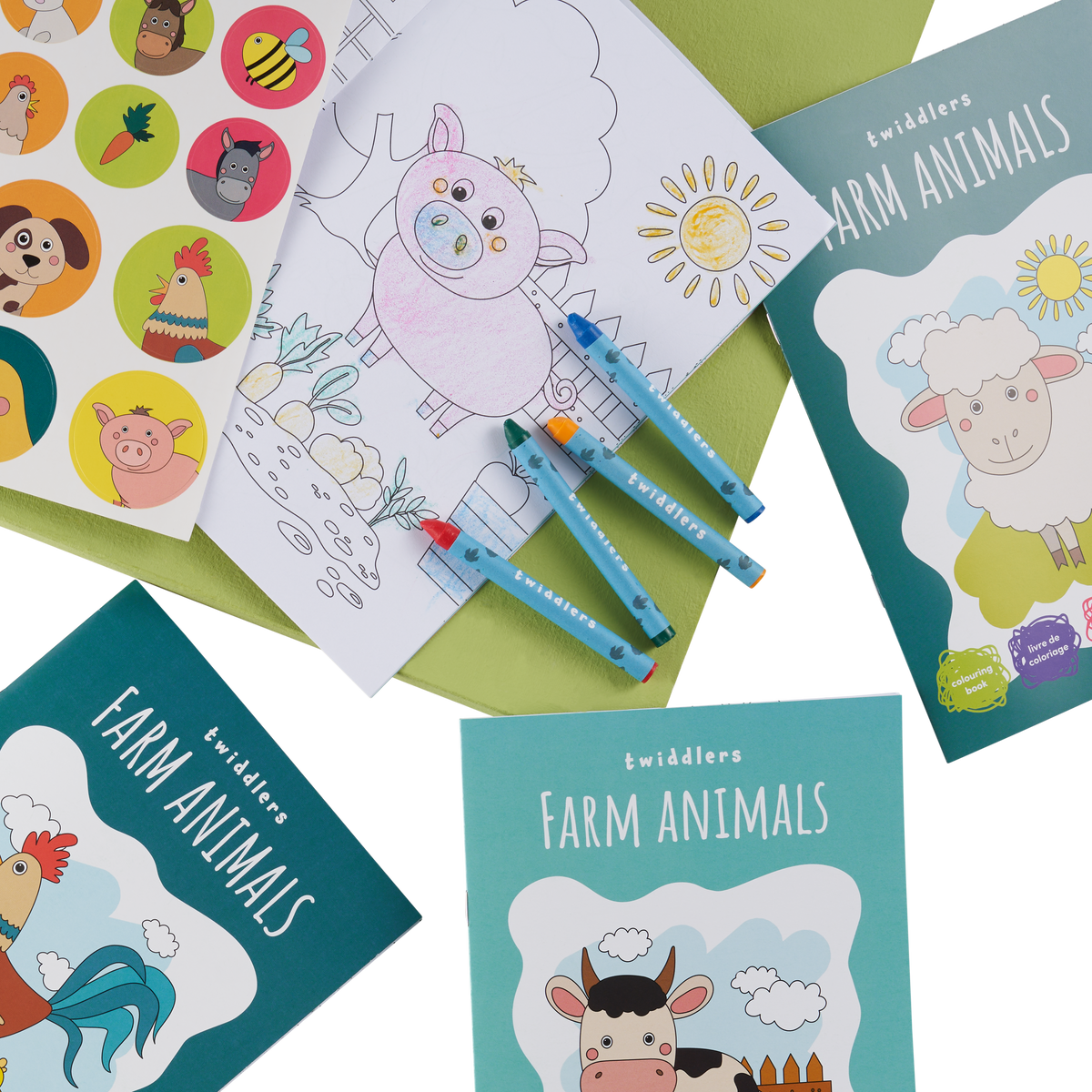 Farm Animals Colouring Books Including Crayons & Stickers