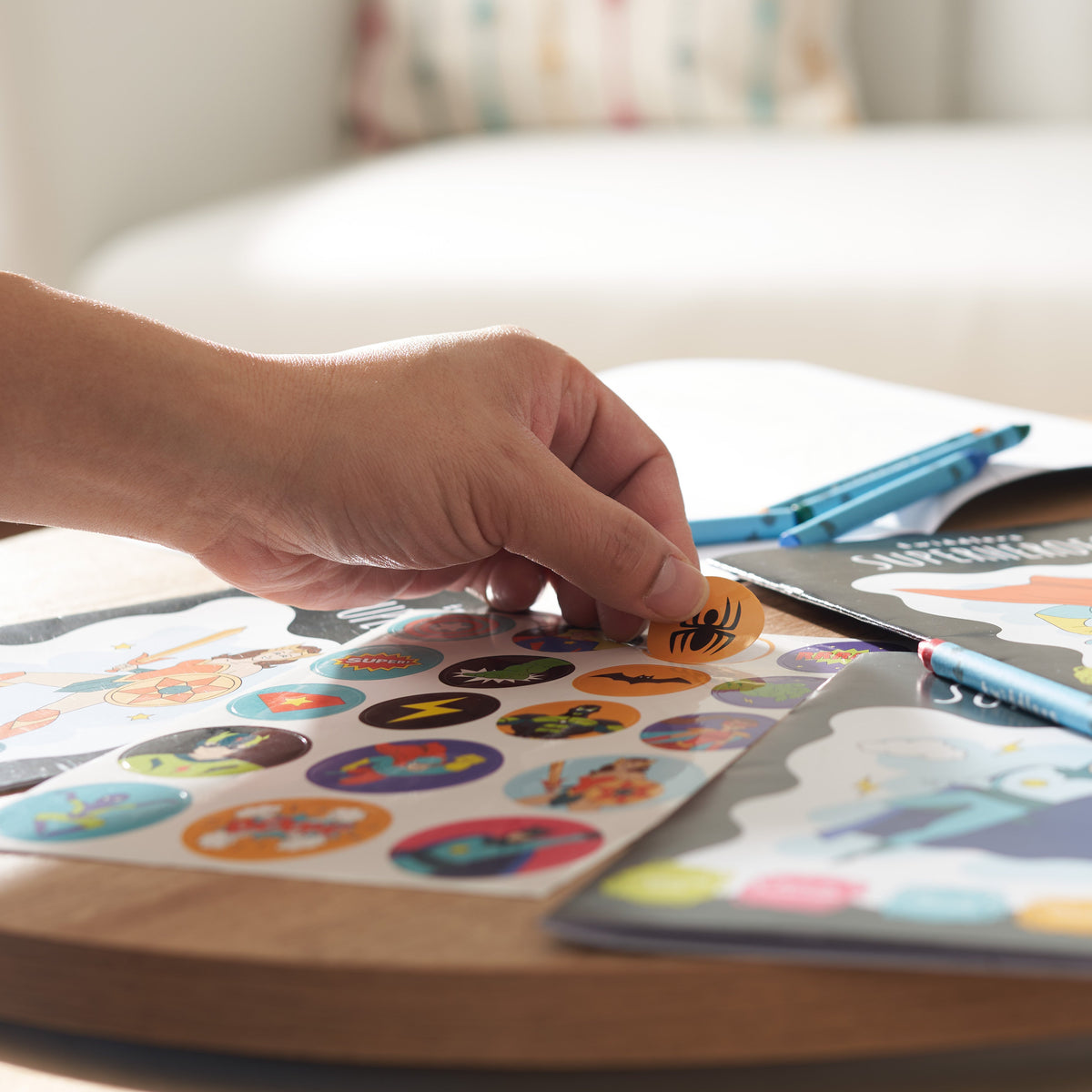 Superhero Colouring Books Including Crayons & Stickers