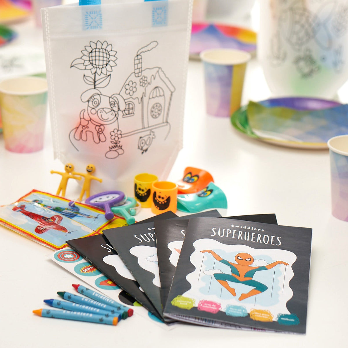 Superhero Colouring Books Including Crayons & Stickers