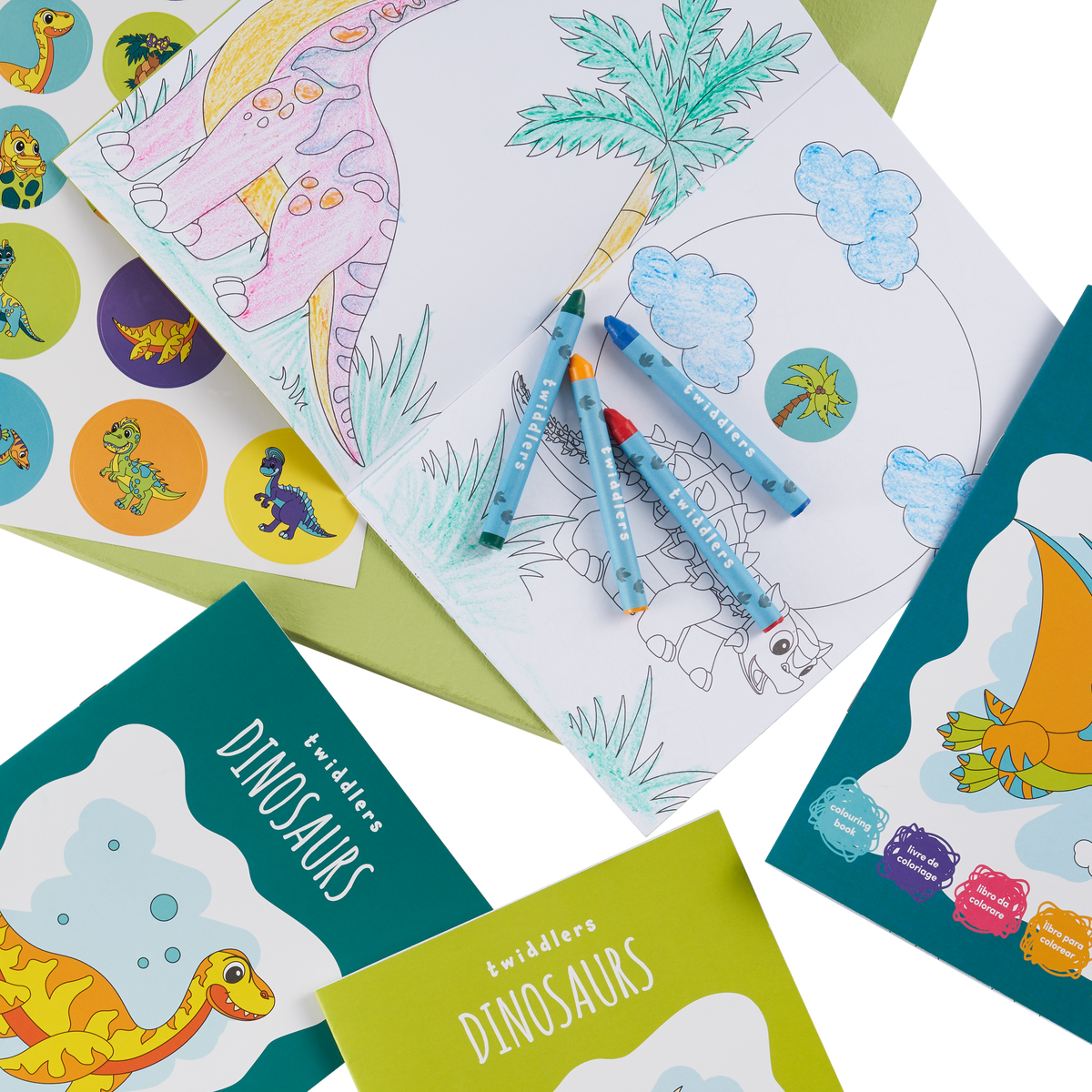 Dinosaur Colouring Books Including Crayons & Stickers