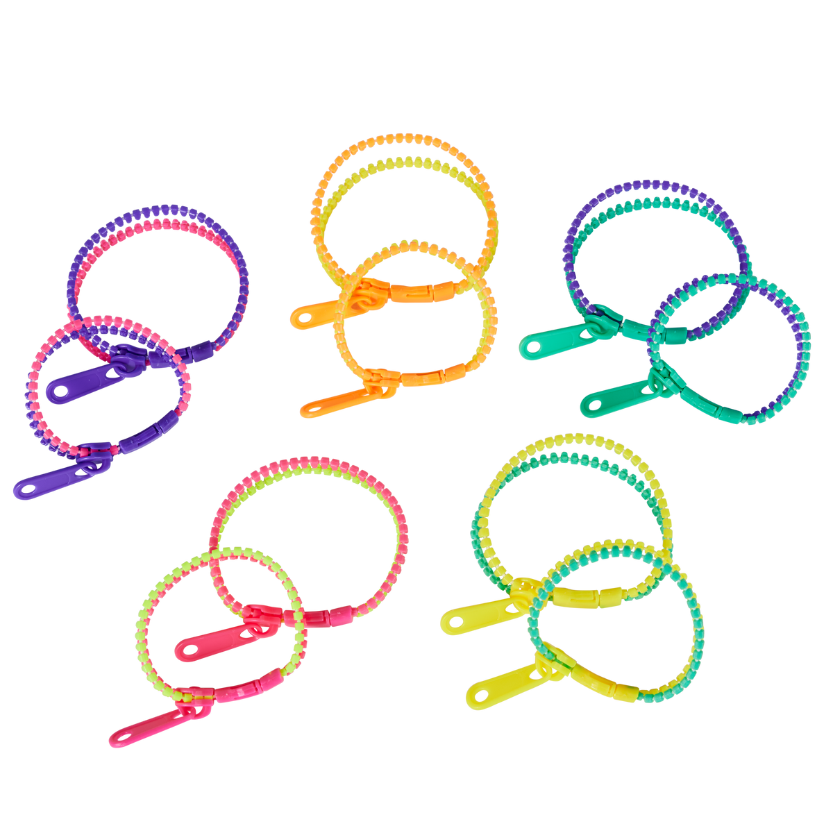 Multi-Coloured Zipper Bracelets Collection