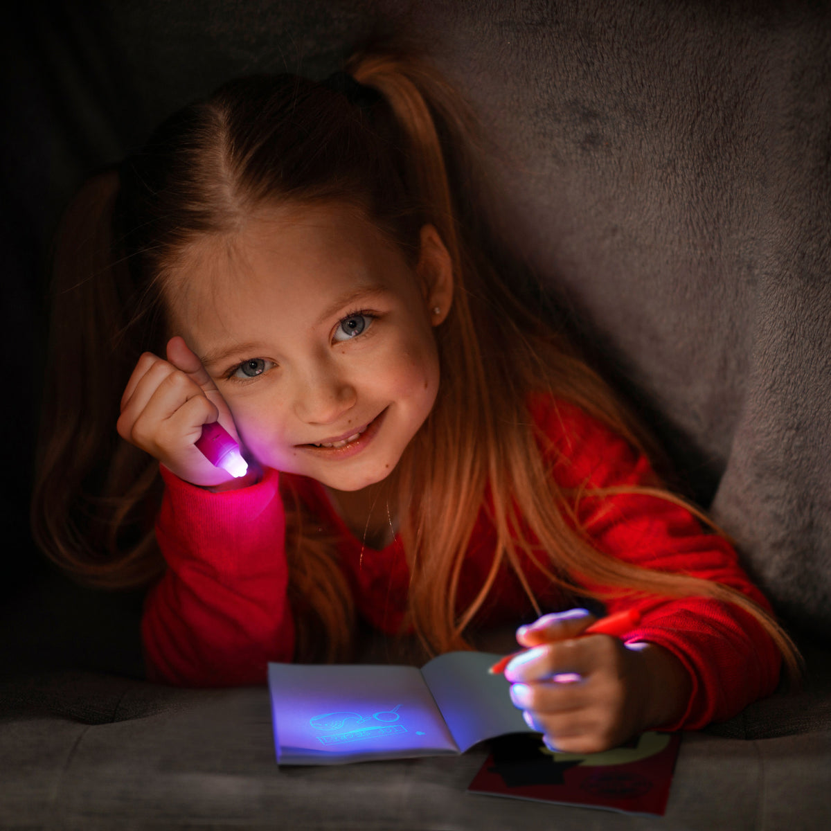 Invisible Ink Note Pads Including UV Pen Lamps