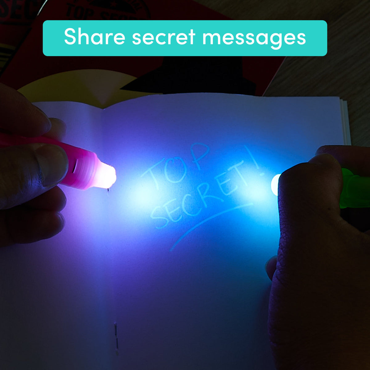Invisible Ink Note Pads Including UV Pen Lamps