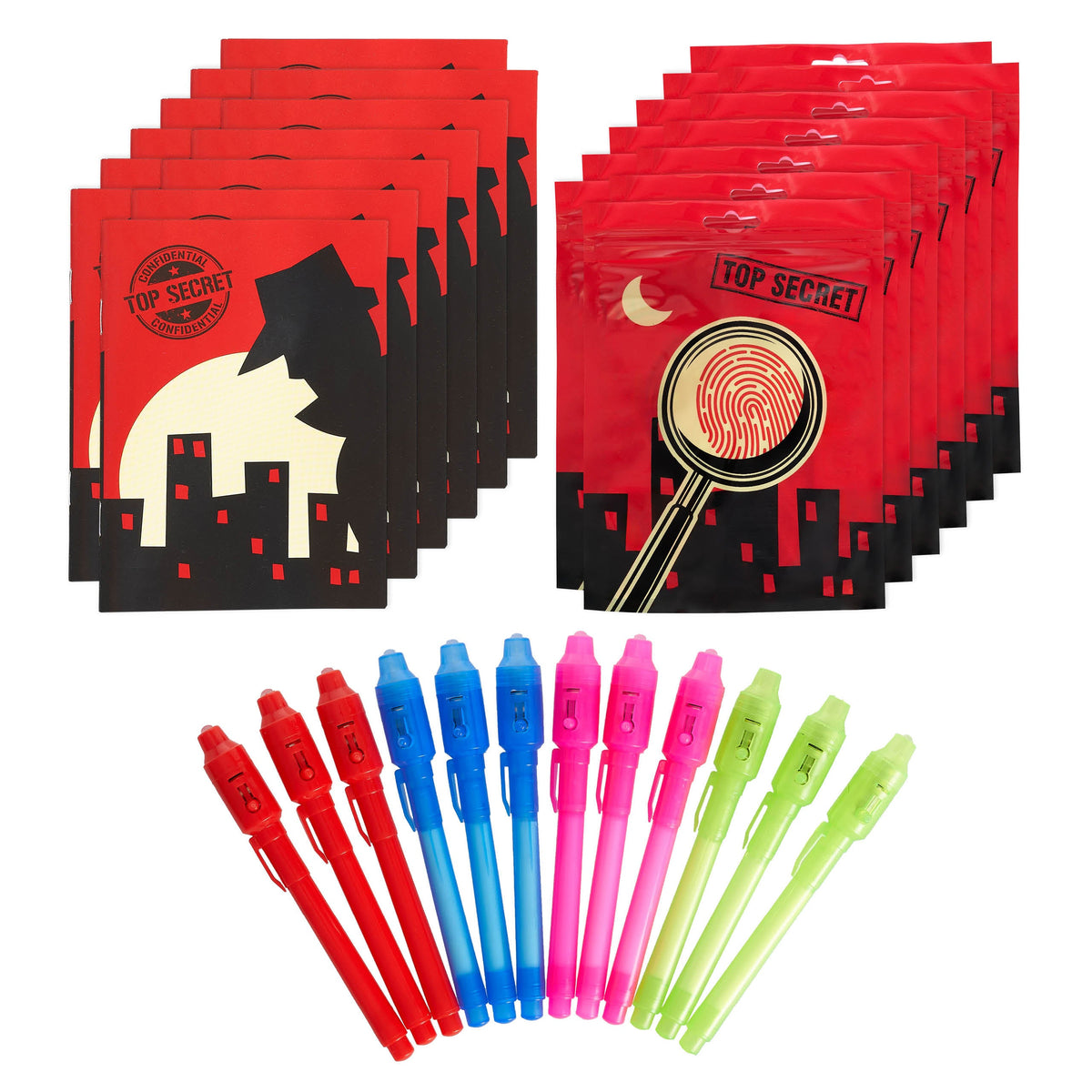Invisible Ink Note Pads Including UV Pen Lamps