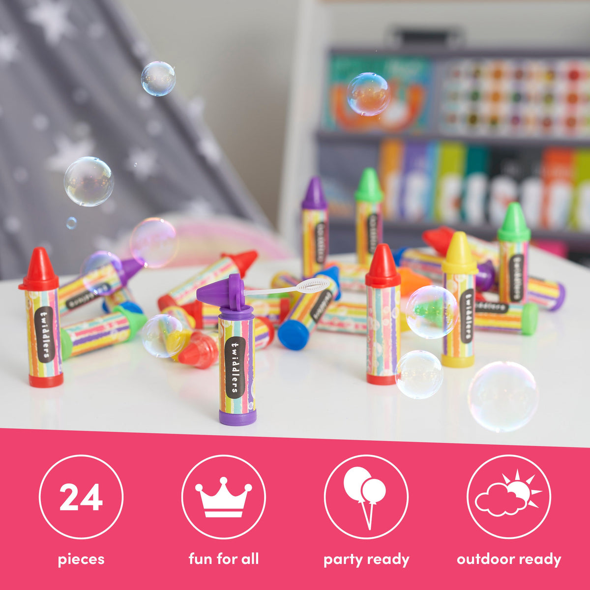 Crayon Shaped Bubble Wands Set