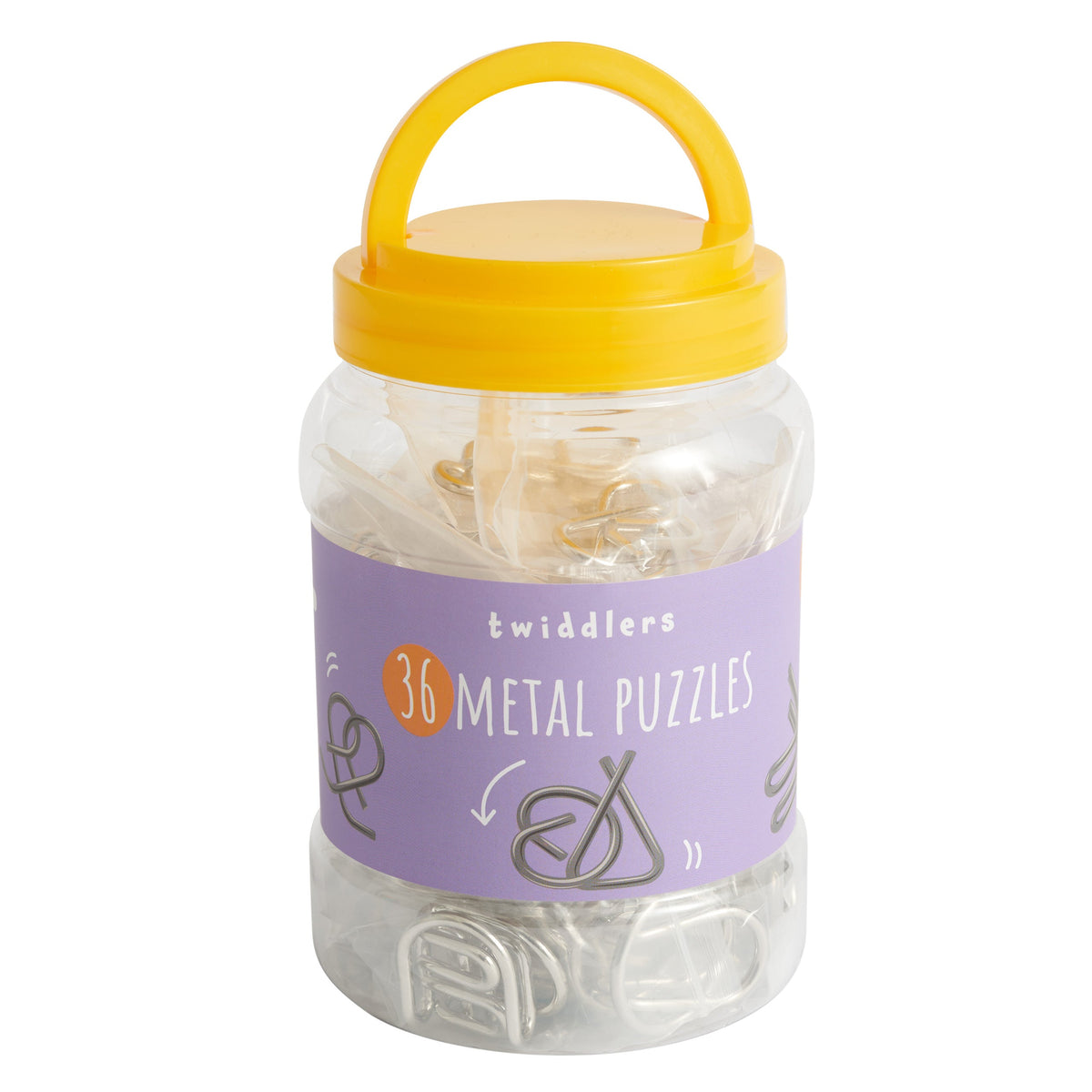 Metal Brain Teaser Puzzles Toy Tub Set