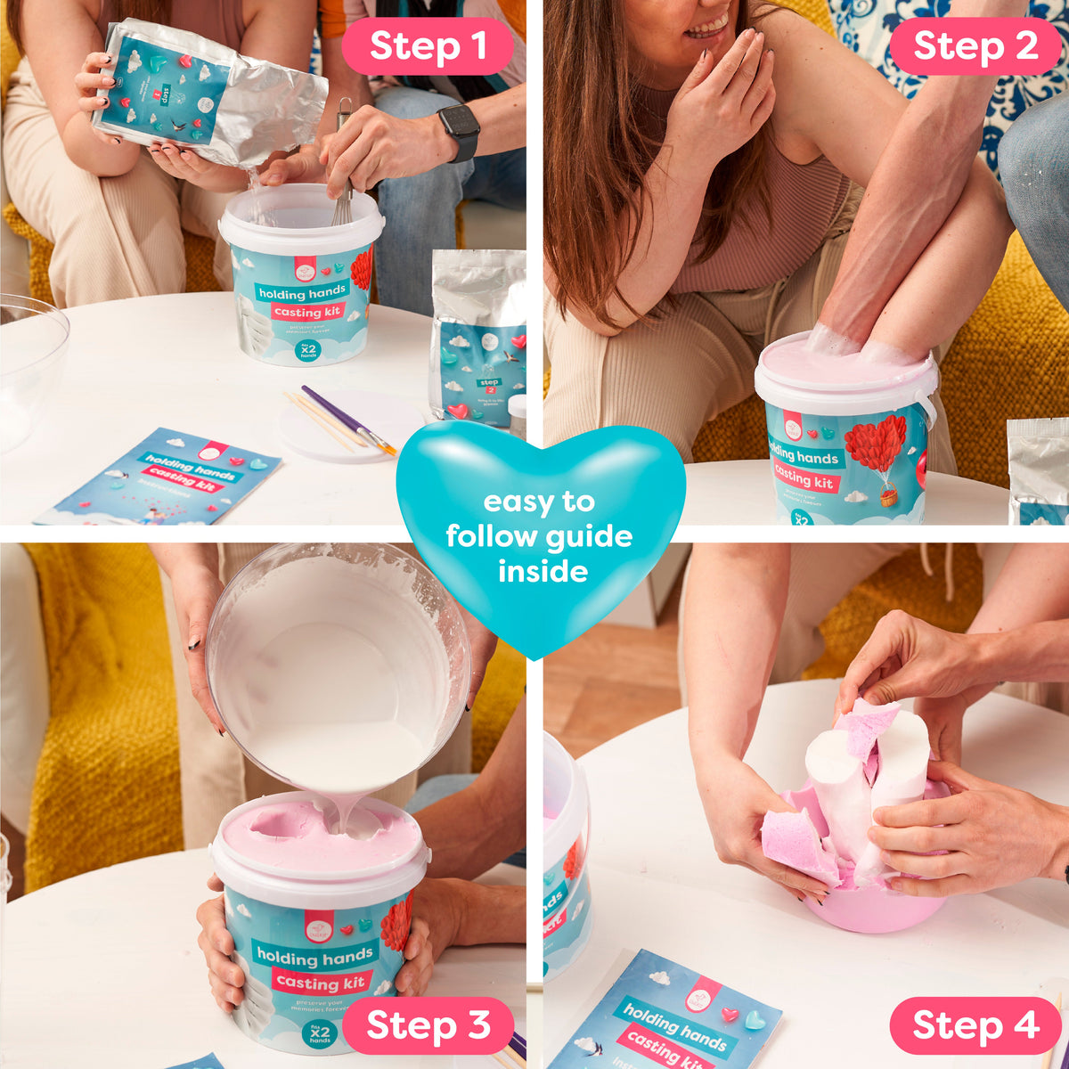 3D Holding Hand Casting Kit Including Display Base & Paints
