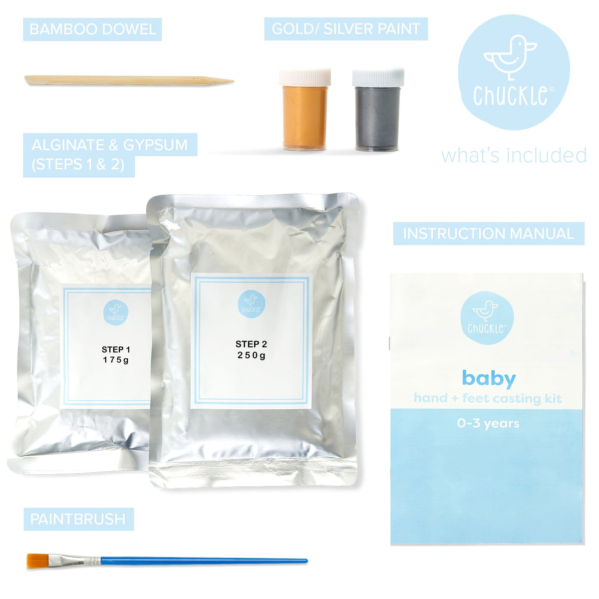 Baby Handprint & Footprint 3D Casting Kit Set