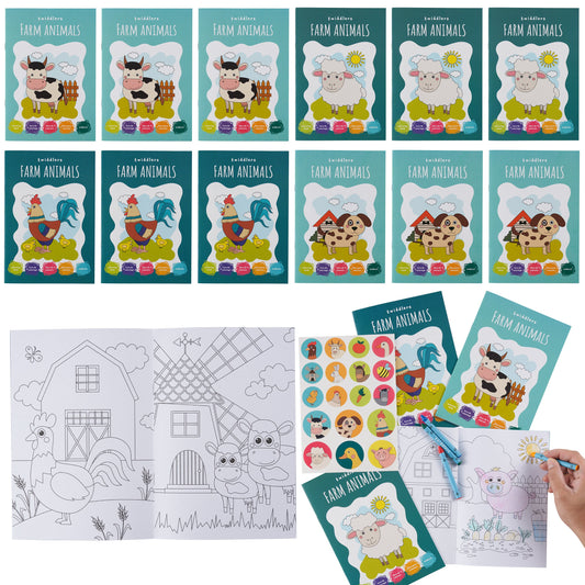 Farm Animals Colouring Books Including Crayons & Stickers