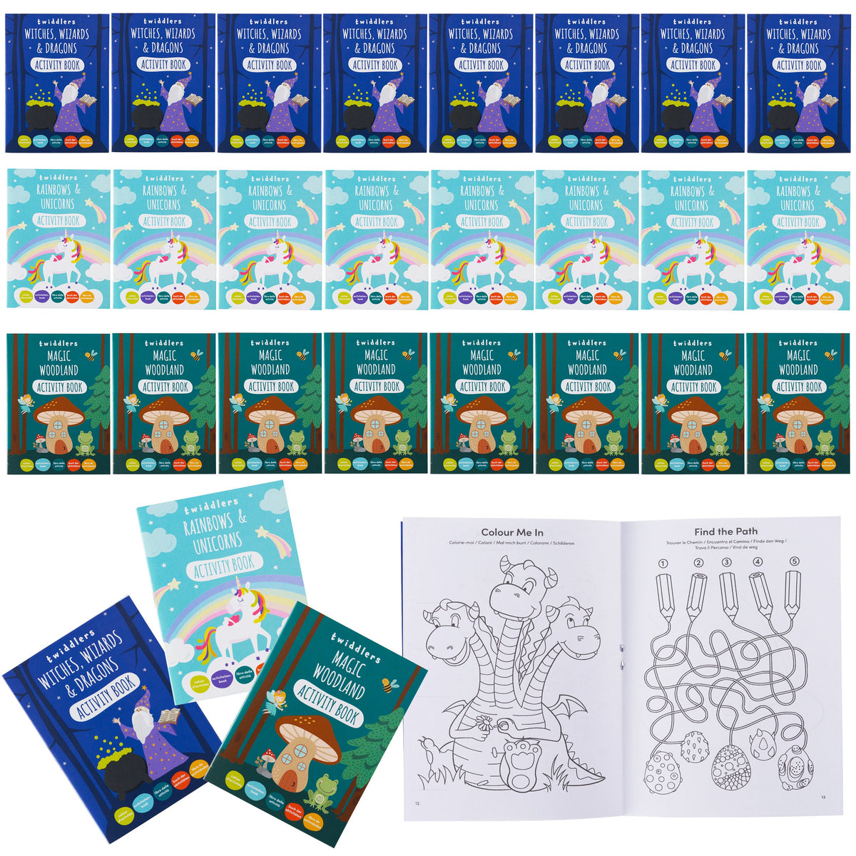Fantasy Characters Activity Colouring Books Set