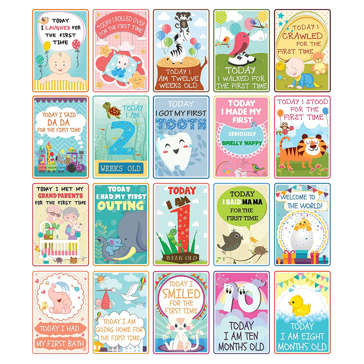Baby Milestone Cards Set