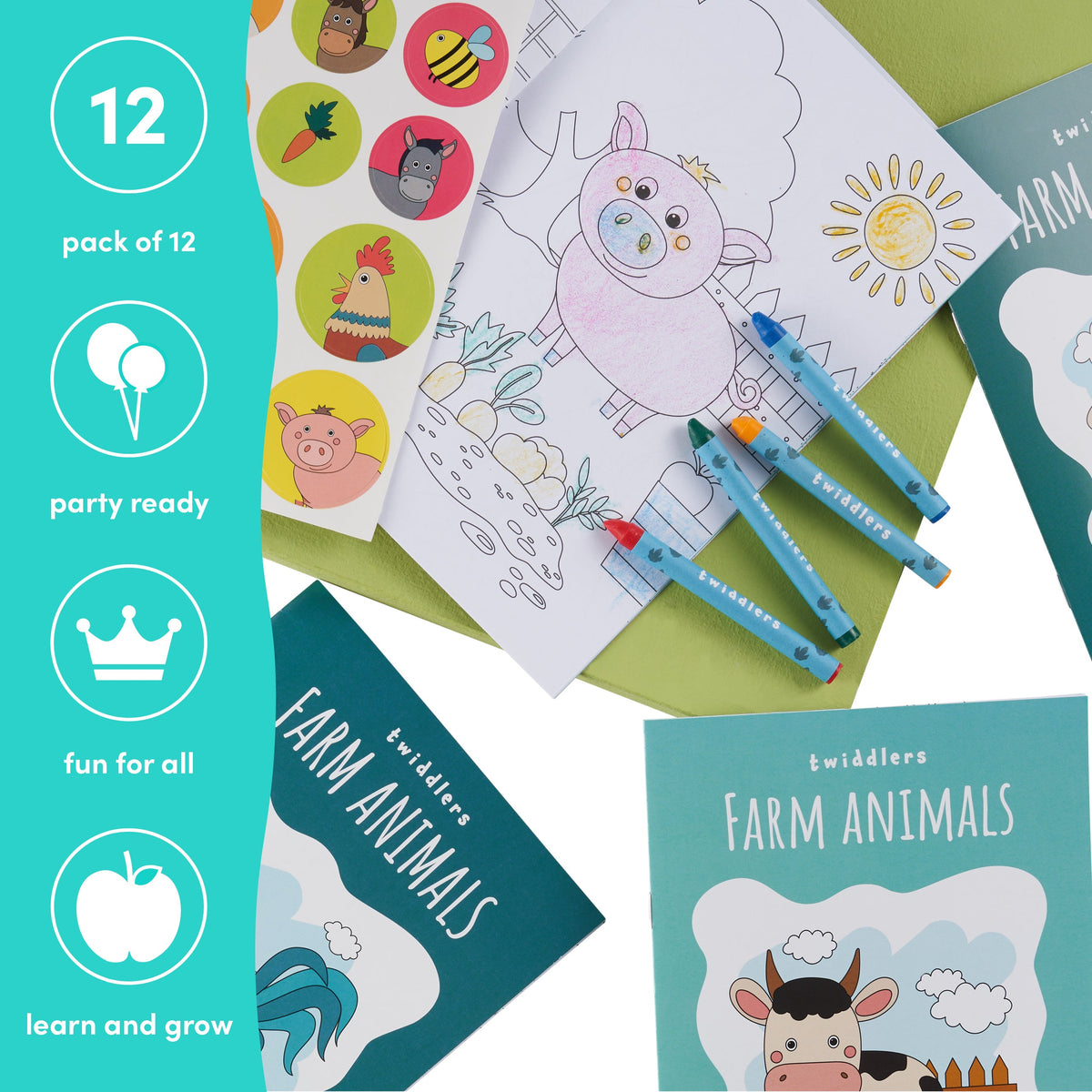 Farm Animals Colouring Books Including Crayons & Stickers