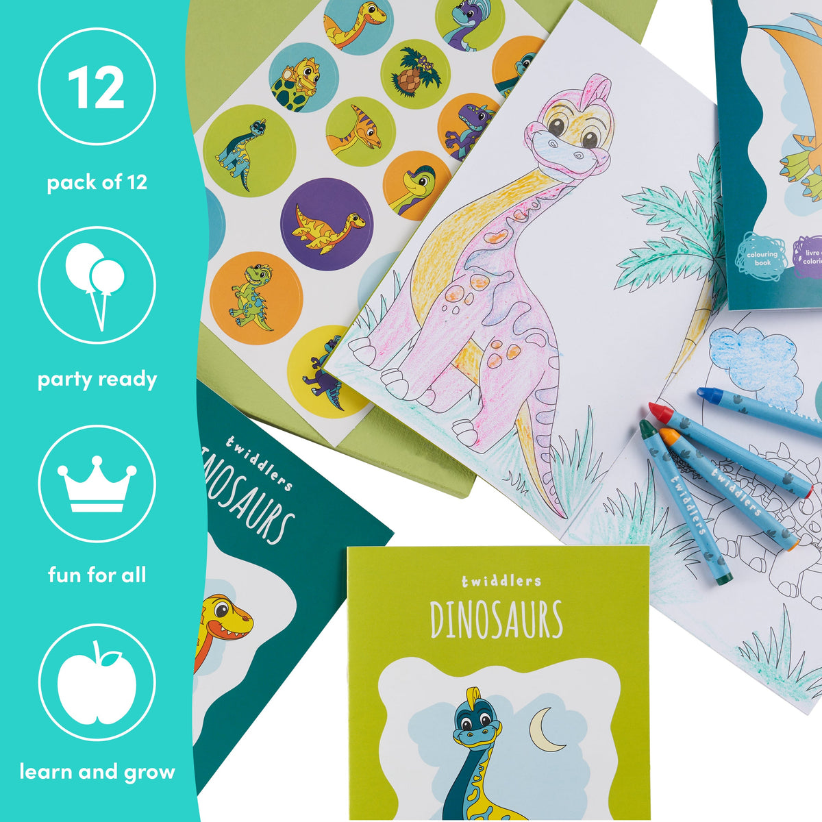 Dinosaur Colouring Books Including Crayons & Stickers