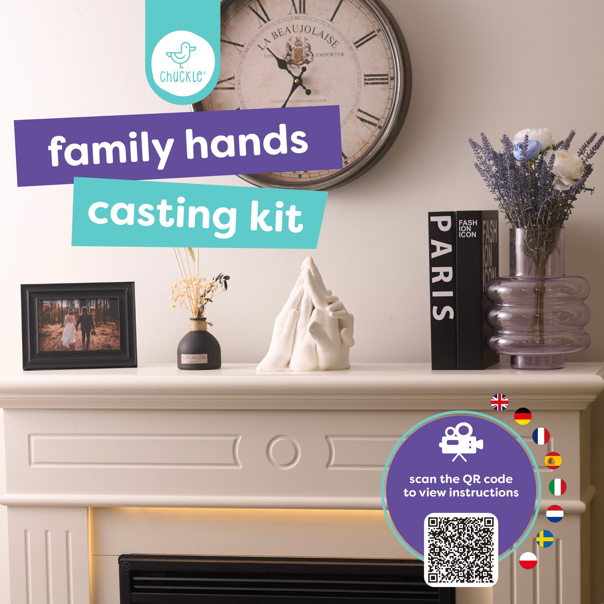 3D Holding Hand Family Casting Kit (Fits up to 4 Hands) – Large