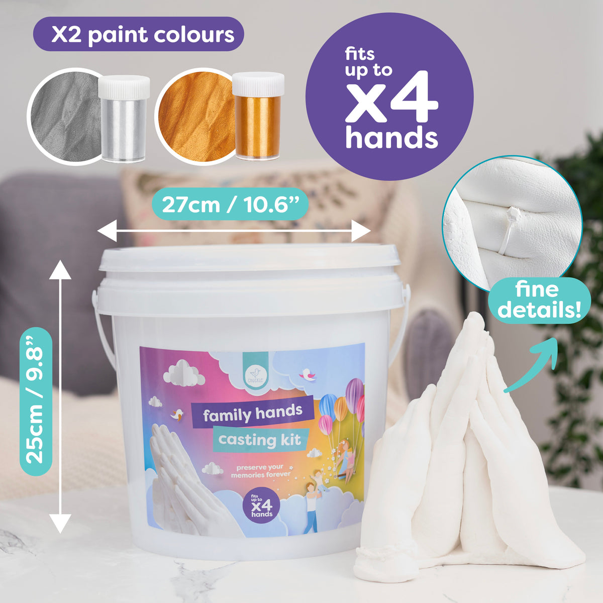3D Holding Hand Family Casting Kit (Fits up to 4 Hands) – Large