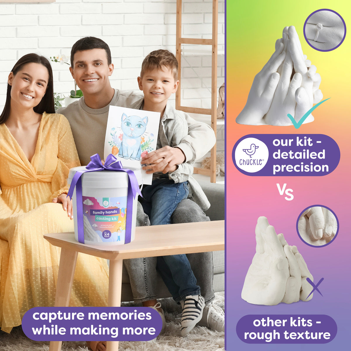 3D Holding Hand Family Casting Kit (Fits up to 4 Hands) – Large