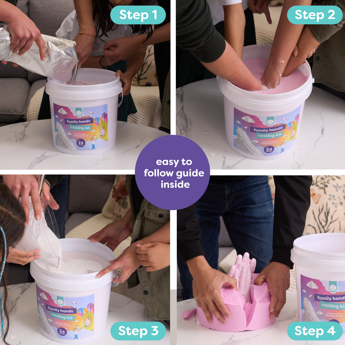 3D Holding Hand Family Casting Kit (Fits up to 4 Hands) – Large