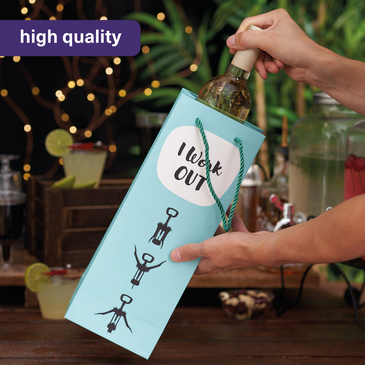 Funny Wine Bottle Gift Bags Set