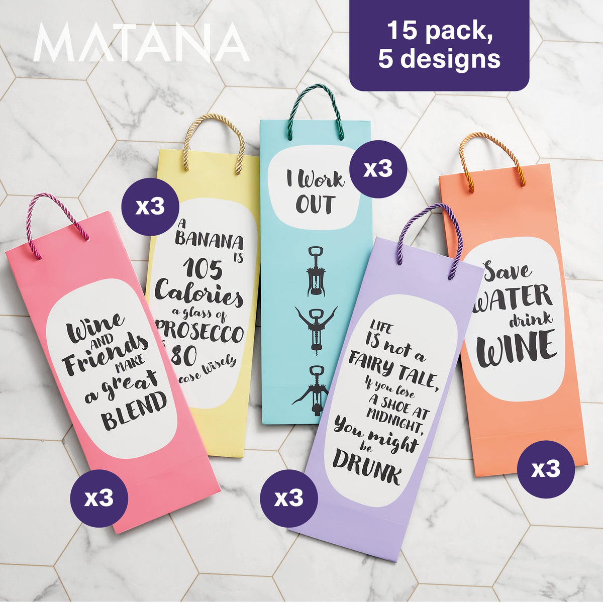 Funny Wine Bottle Gift Bags Set