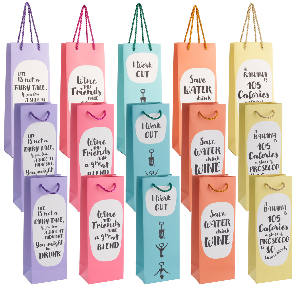 Funny Wine Bottle Gift Bags Set